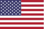 American flag with 50 stars and 13 stripes.