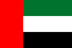 Flag of the United Arab Emirates with red, green, white, and black stripes.