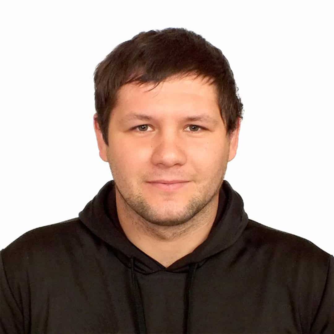 Portrait of Anton Chuiev with a neutral expression.