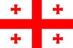 Flag of Georgia with a large central cross and four smaller crosses in each quadrant.